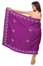 Load image into Gallery viewer, la-leela-rayon-swimsuit-scarf-deal-dress-beach-sarong-solid-72x42-violet_21
