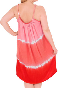 Women's Embroidered Tie Dye Swimwear Beach LOOSE Bikini Cover ups Caftan Orange