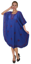 Load image into Gallery viewer, LA LEELA Rayon 8 Solid Women&#39;s Nightgown Kaftan Style Beachwear Cover up Dress