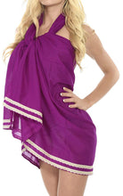 Load image into Gallery viewer, la-leela-cotton-swimsuit-cover-up-long-dress-sarong-solid-78x39-violet_2144