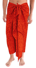 Load image into Gallery viewer, LA LEELA Hand Paint Leafy Rayon Wrap Beach Swimwear Long Pareo Men Sarong 78X39