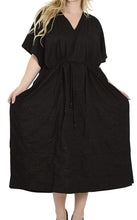 Load image into Gallery viewer, LA LEELA Rayon 8 Solid Women&#39;s Kaftan Style Beachwear Cover up Nightgown Dress