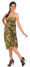 Load image into Gallery viewer, la-leela-soft-light-hawaiian-beach-dress-wrap-sarong-printed-72x42-brown_5682
