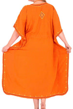 Load image into Gallery viewer, Women&#39;s Beachwear Sleeveless Rayon Cover up Dress Casual Caftans Multi  Orange