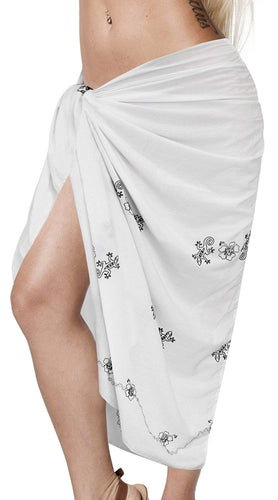 LA LEELA Women's Bikini Wrap Cover up Swimsuit Dress Sarong Solid 3 ONE Size