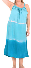 Load image into Gallery viewer, Women&#39;s Tie Dye Beachwear Sleeveless Rayon Loose Caftan Plus Cover up Turquoise