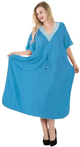 Long Kimono Loose Beach Swimwear Swimsuit Bikini Cover up Caftan Maxi Dress L-5X