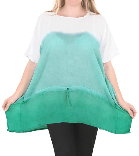 Casual Loose Fit Plus Kimono Loose Beachwear Women's Casual Top Green 14 - 18