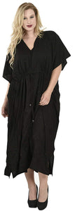LA LEELA Rayon 8 Solid Women's Kaftan Style Beachwear Cover up Nightgown Dress