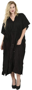 LA LEELA Rayon 8 Solid Women's Kaftan Style Beachwear Cover up Nightgown Dress