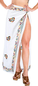 LA LEELA Women Beachwear Sarong Bikini Cover up Wrap Dress Solid 1 ONE Size