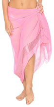 Load image into Gallery viewer, La Leela Sheer Sequin Embroidered Beach Swim Hawaiian Pareo Sarong Light Pink,One Size