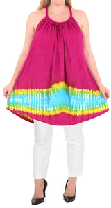 Women's Loose Fit Top Designer Tunic Beachwear Plus Size Casual Pink 14 - 18W