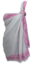 Load image into Gallery viewer, la-leela-rayon-swimwear-aloha-wrap-women-beach-sarong-solid-72x42-white_5937