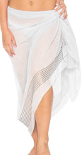 Load image into Gallery viewer, La Leela Sheer Sequin Embroidered Beach Swim Hawaiian Pareo Sarong Light Pink,One Size