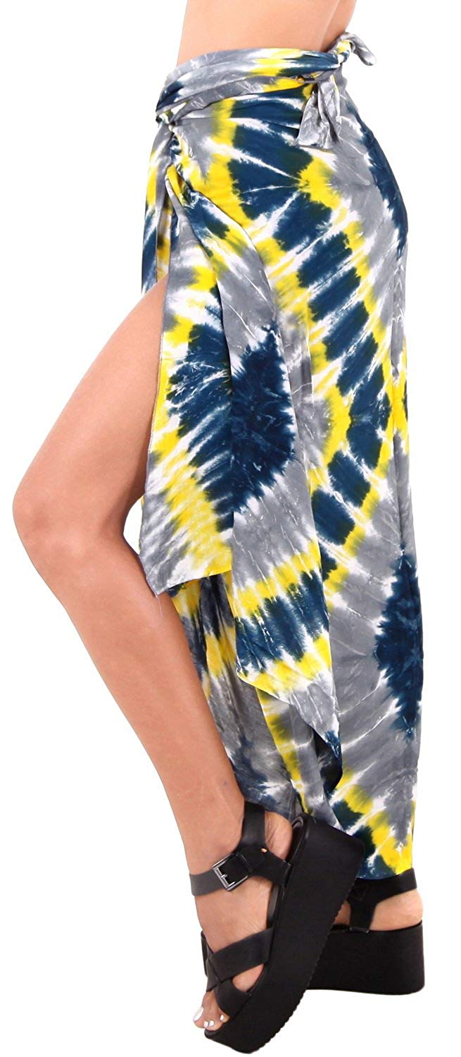 LA LEELA Womens Beach Swimsuit Cover Up Sarong Swimwear Cover-Up Wrap Skirt Plus Size Large Maxi GC