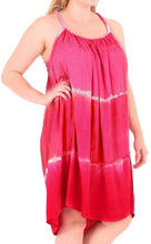 Load image into Gallery viewer, Women's Embroidered Tie Dye Swimwear Beach Dress Bikini Cover up Caftan Fuchsia