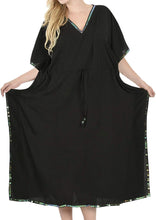 Load image into Gallery viewer, la-leela-rayon-solid-drawstring-dress-osfm-14-30-l-5x-red_3595