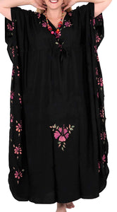 Women's Designer Hand Painted Swimwear Beach Dress Bikini Pink Cover up Caftan