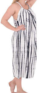Women's Designer Tie Dye Swimwear Beach LOOSE Bikini Cover ups Caftans White