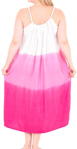 Womens Tie Dye Beachwear Swimwear Rayon Caftan Multi Plus Cover ups Pink