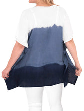 Load image into Gallery viewer, Loose Fit Plus Kimono Loose Beachwear Casual Women&#39;s Casual Top Blue 14 - 18