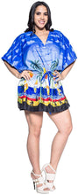 Load image into Gallery viewer, LA LEELA Cover up Beach Bikini Swimwear Swimsuit Kaftan Dress Women Printed