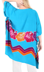 Women's Beachwear Loose Fit Plus Size Kimono Blouse  Casuals Turquoise 14 - 18