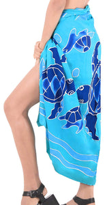 LA LEELA Swimsuit Cover-Up Sarong Beach Wrap Skirt Hawaiian Sarongs for Women Plus Size Large Maxi EA