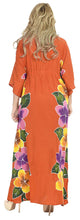 Load image into Gallery viewer, LA LEELA Printed Long Maxi Dress Plus Size Swimwear Bathing Suit Cover up Caftan