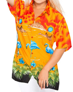 Women Hawaiian Shirt Blouses Beach Top Tank Casual Aloha Holiday Sport Boho