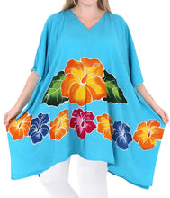 Load image into Gallery viewer, Women's Designer Tunic Beachwear Plus Loose Fit Casual Top Turquoise 14 - 18