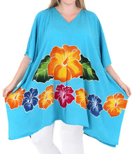 Load image into Gallery viewer, Women&#39;s Designer Tunic Beachwear Plus Loose Fit Casual Top Turquoise 14 - 18