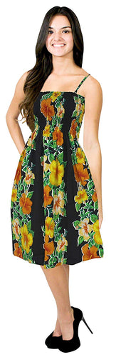 la-leela-soft-printed-knee-slit-club-stretchy-tube-dress-black-3272-one-size