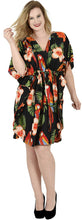 Load image into Gallery viewer, Bikini Cover up Dress Aloha Drawstring V Neck Swimsuit Womens Caftans BeachWear