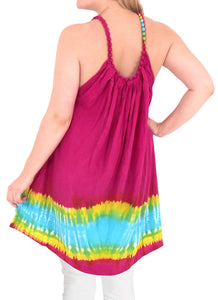 Women's Loose Fit Top Designer Tunic Beachwear Plus Size Casual Pink 14 - 18W