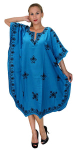 LA LEELA Rayon Solid 01 Women's Kaftan Kimono Nightgown Beachwear Cover up Dress