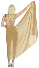 Load image into Gallery viewer, la-leela-womens-beach-cover-up-sarong-swimsuit-cover-up-solid-pareo-sheer-chiffon