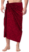Load image into Gallery viewer, LA LEELA Hand Paint Leafy Rayon Wrap Beach Swimwear Long Pareo Men Sarong 78X39