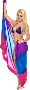 LA LEELA Beach Bikini Cover up Wrap Women Bathing Suit Sarong Solid 4 Plus Size