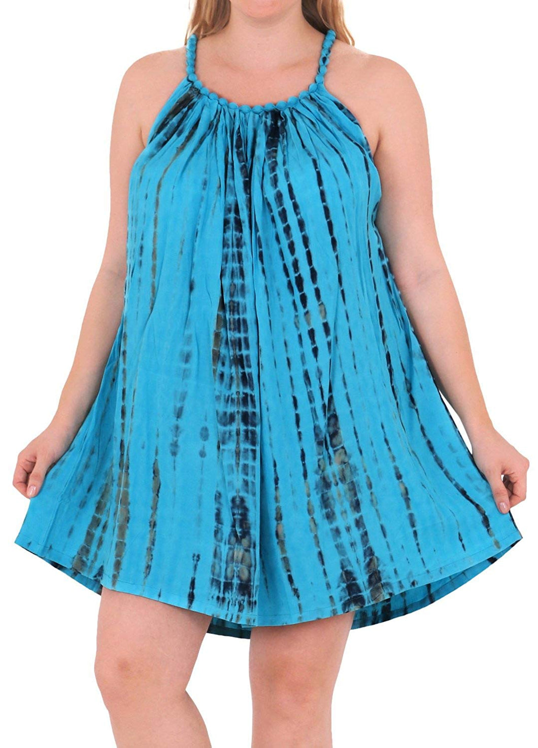 Women's Designer Sundress Beachwear Evening Plus Casual Cover ups TOP Turquoise