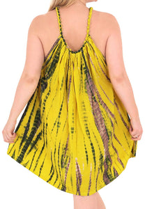 Women's Rayon Swimsuit Swimwear Evening Beach Dress Caftan Tie Dye Caftan Yellow