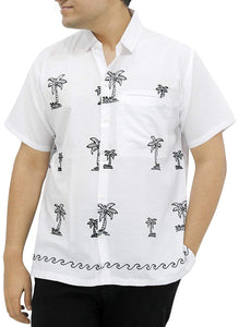 LA LEELA Men's Aloha Hawaiian Shirt Short Sleeve Button Down Casual Beach Party Blue