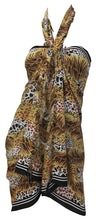 Load image into Gallery viewer, la-leela-soft-light-swimwear-pareo-long-suit-sarong-printed-72x42-brown_6167