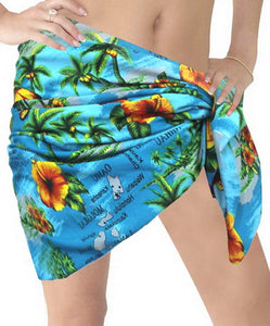 LA LEELA Mini Sarong Women Beachwear Bikini Cover up Swimwear Wrap Printed8