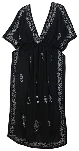 Ladies Rayon Embroidered Swimwear Swimsuit Beachwear Dress Long Kaftan Bikini