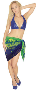 LA LEELA Women Beachwear Mini Sarong Bikini Cover up Wrap Dress Printed