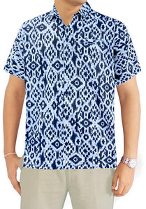 LA LEELA Shirt Casual Button Down Short Sleeve Beach Shirt Men Aloha Pocket 14