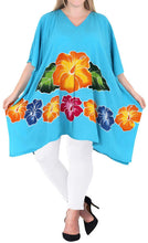 Load image into Gallery viewer, Women's Designer Tunic Beachwear Plus Loose Fit Casual Top Turquoise 14 - 18