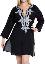 Load image into Gallery viewer, la-leela-bikini-swim-beach-wear-swimsuit-cover-ups-women-caftan-dress-embroidery